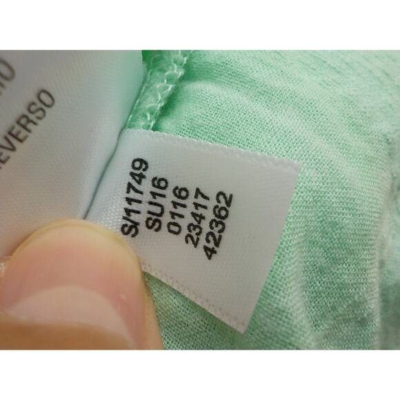 JM Collection Women XL Light Green Tunic Button Up Top Blouse 100% Cotton V-Neck - Picture 11 of 12